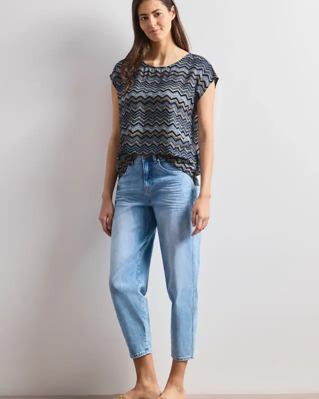 Street One Blouse with Round Neckline - Frozen Wave
