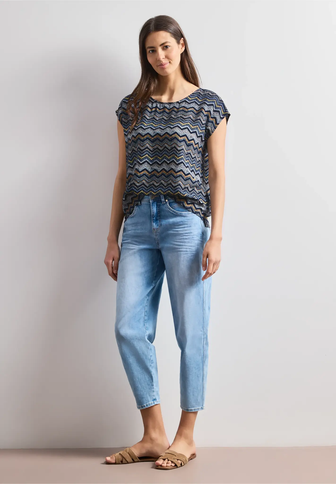 Street One Blouse with Round Neckline - Frozen Wave
