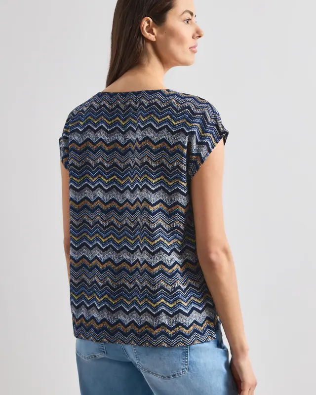 Street One Blouse with Round Neckline - Frozen Wave
