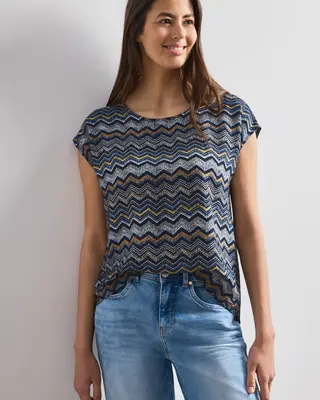 Street One Bluse mit Round Neck - Frozen Wave
