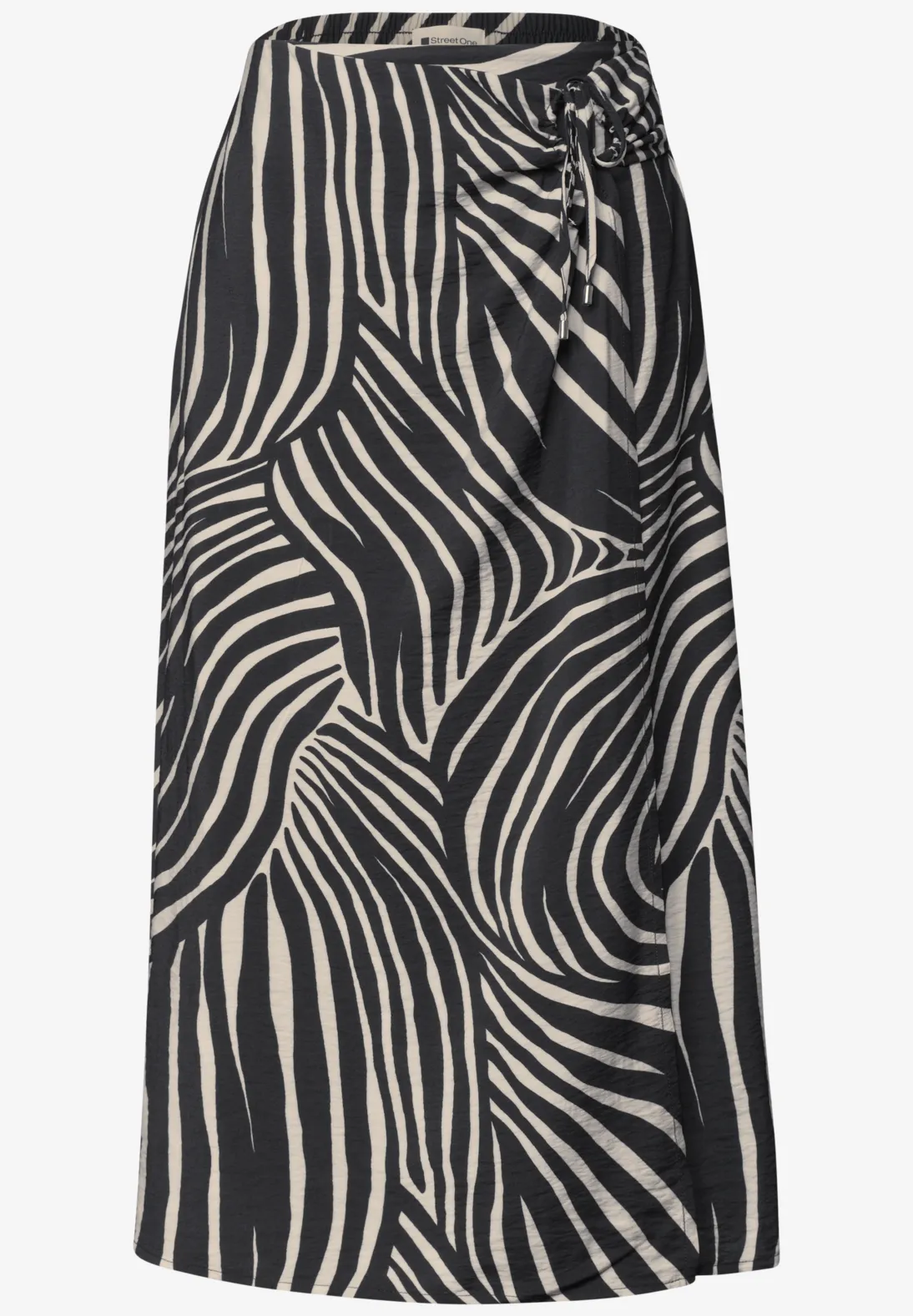 Street One Midi-Rok met Print - Black