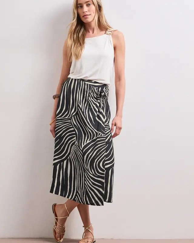 Street One Midi-Rok met Print - Black