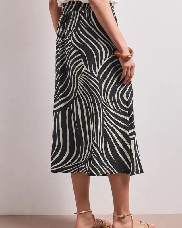 Street One Midi-Rok met Print - Black
