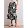 Midi Skirt with Print - Black