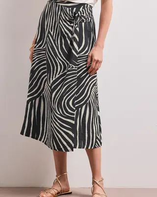 Street One Midi-Rock mit Print - Black
