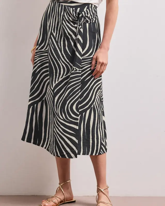 Street One Midi-Rock mit Print - Black