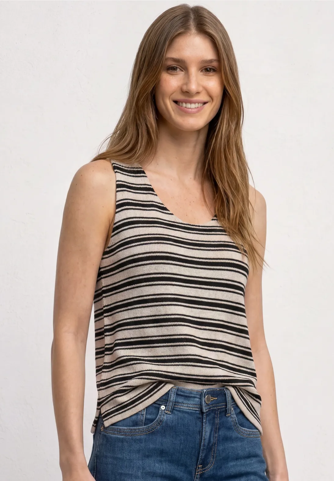 Street One Top Strick Optik - Black