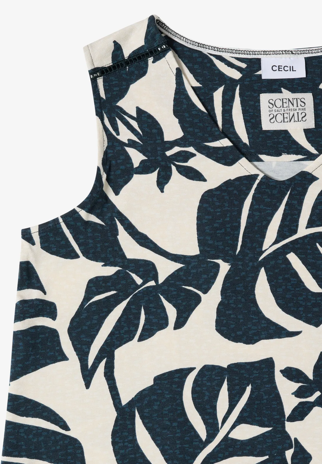 Cecil Jersey Jurk met Print - Palm Breeze Green