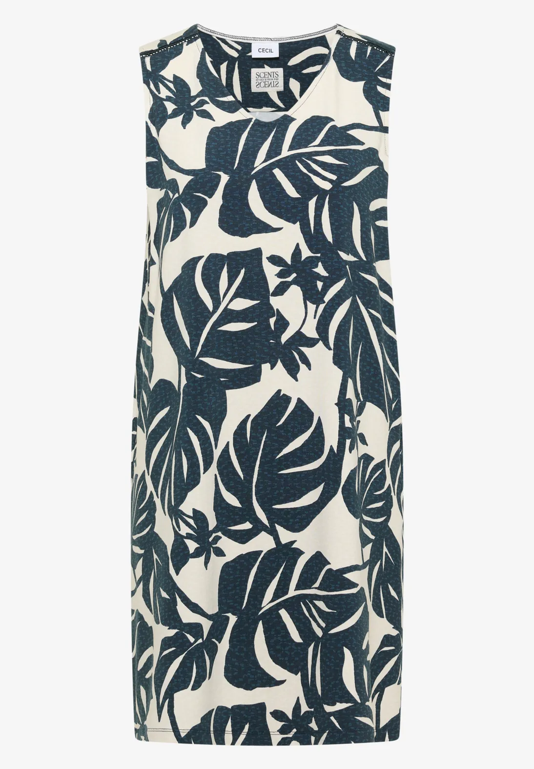 Cecil Jersey Kleid mit Print - Palm Breeze Green