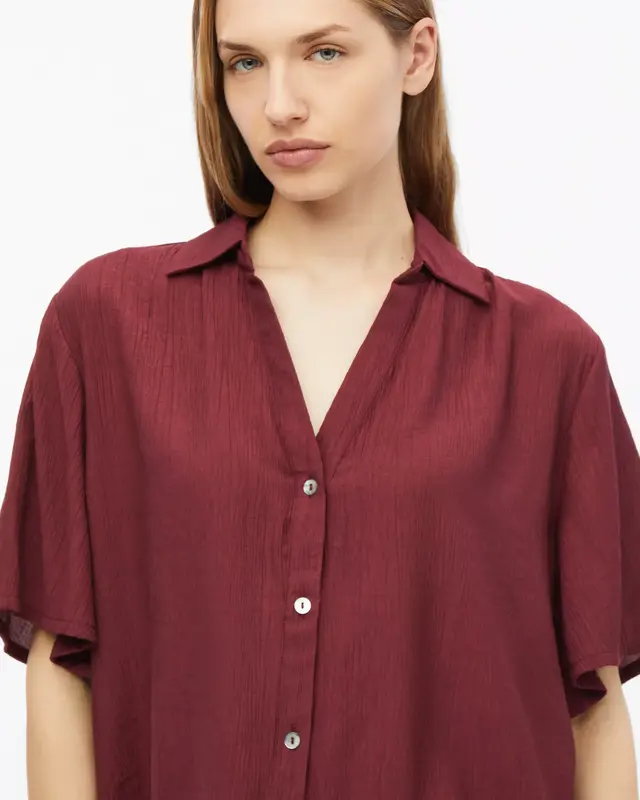 S. Oliver Boxy Bluse - Bordeaux