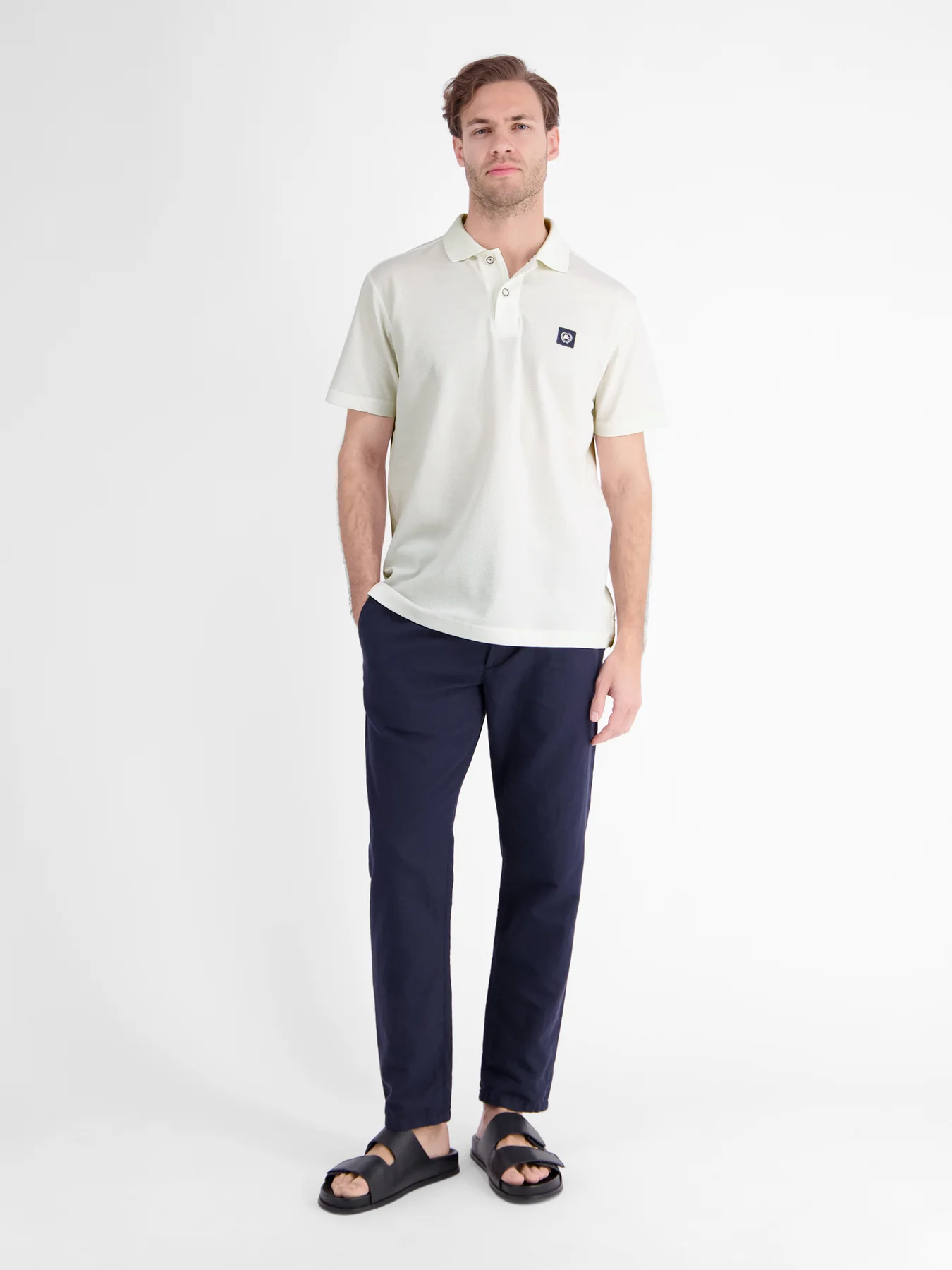 Lerros Katoenen Poloshirt - Broken White