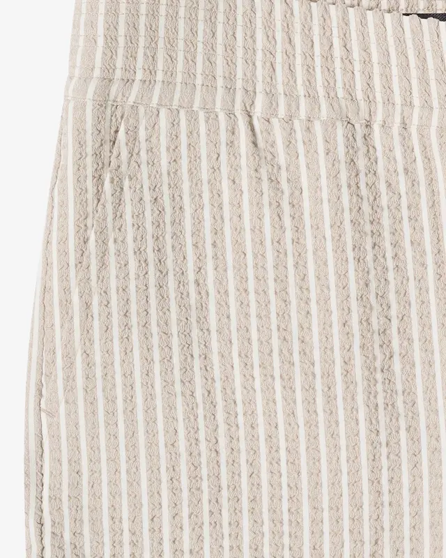 Cecil Wide Leg Seersucker Hose Neele - Grain Beige