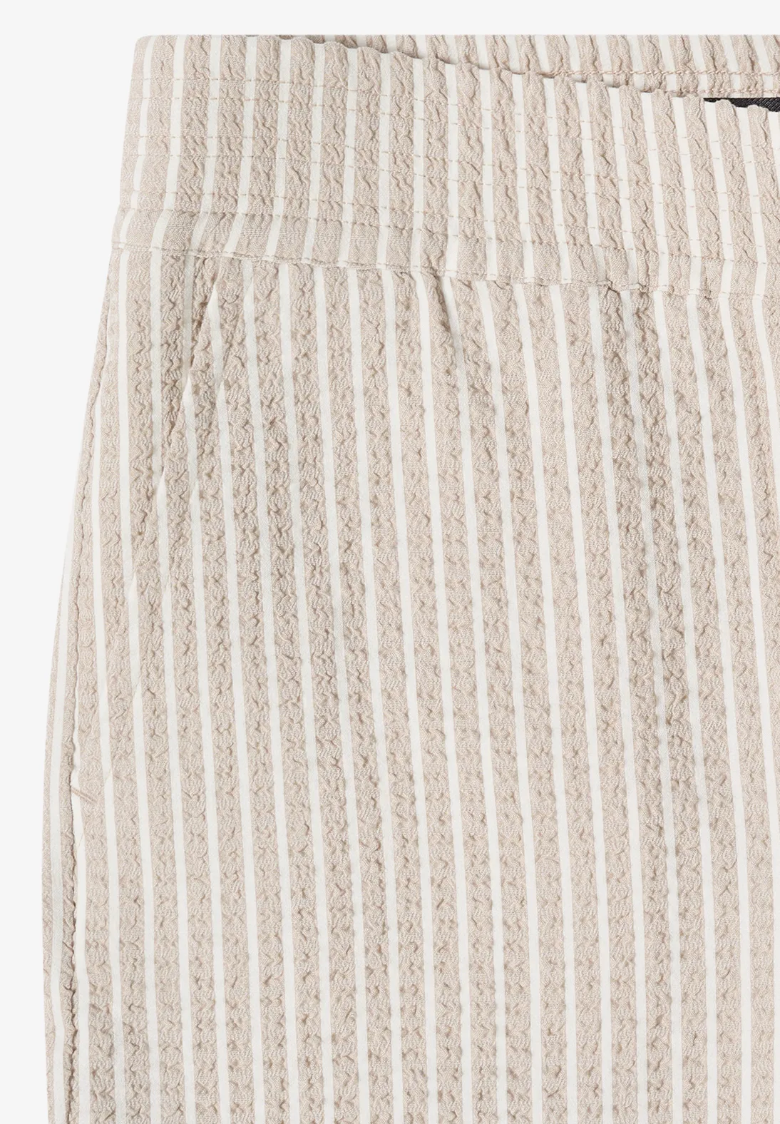 Cecil Wide Leg Seersucker Hose Neele - Grain Beige