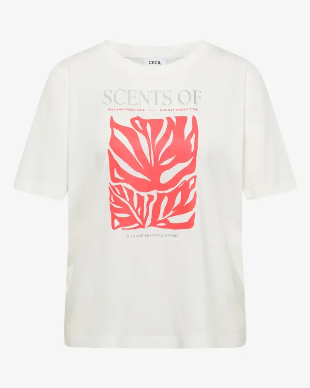 Cecil Shirt met Frontprint - Vanilla White