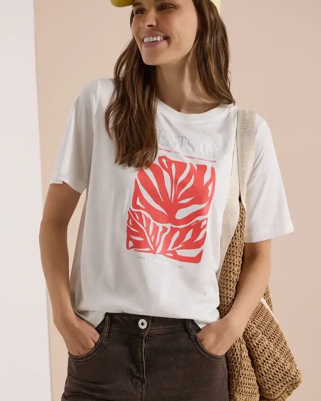 Cecil Shirt mit Frontprint - Vanilla White