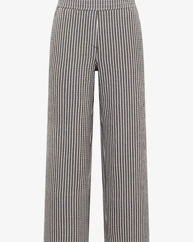 Cecil Wide Leg Seersucker Hose Neele - Brown Cacao