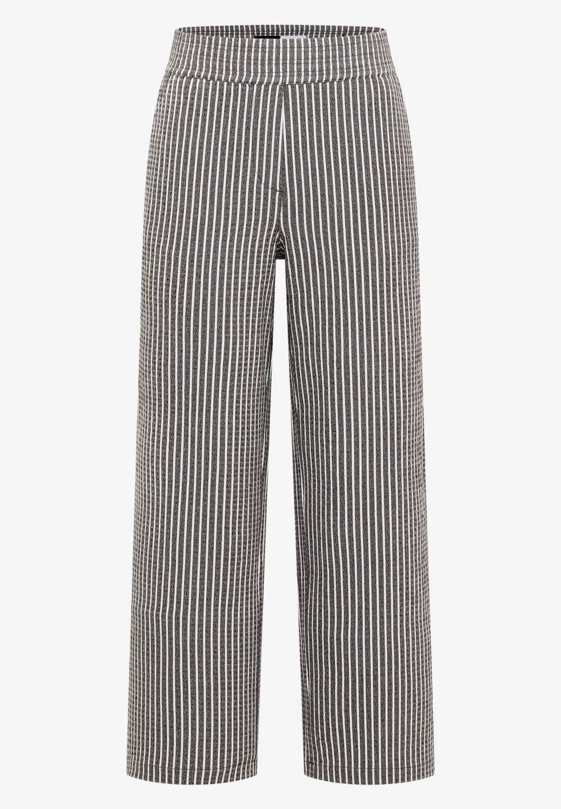 Cecil Wide Leg Seersucker Pants Neele - Brown Cacao
