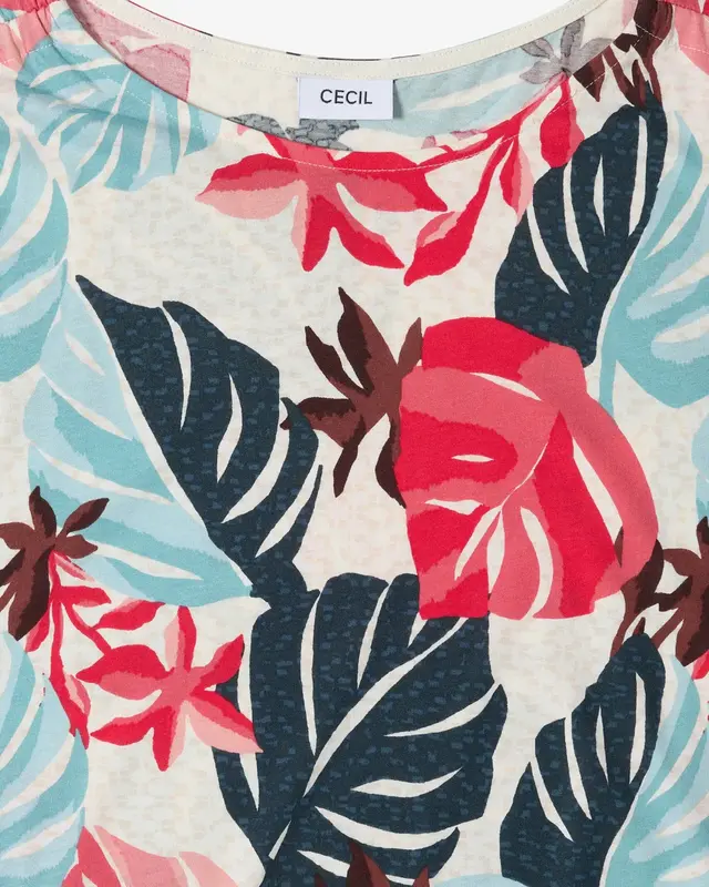 Cecil Shirt met Print - Light Alabaster White