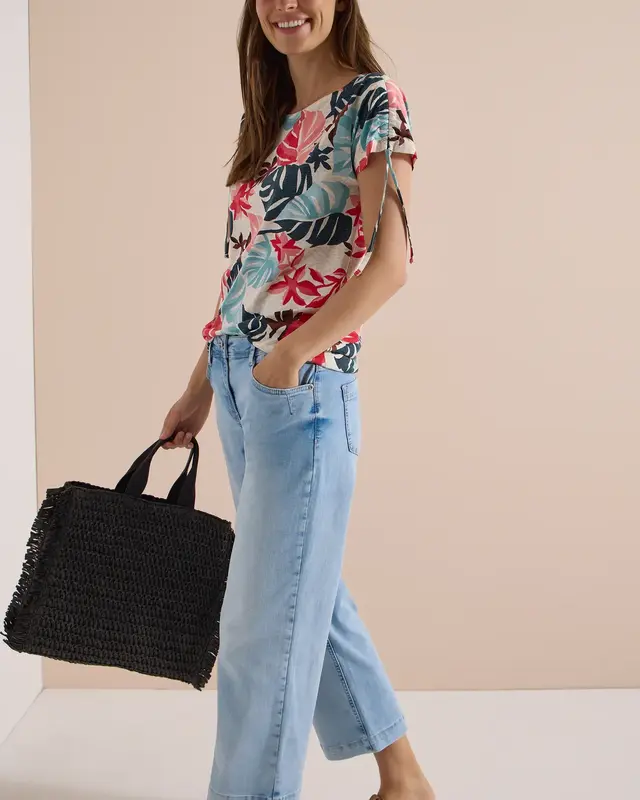 Cecil Shirt met Print - Light Alabaster White
