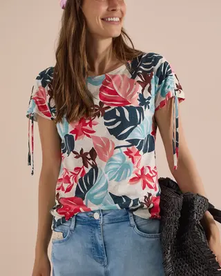 Cecil Shirt met Print - Light Alabaster White