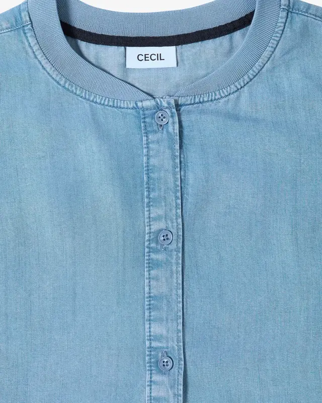 Cecil Blouson Blouse Lyocell - Light Blue Used Wash