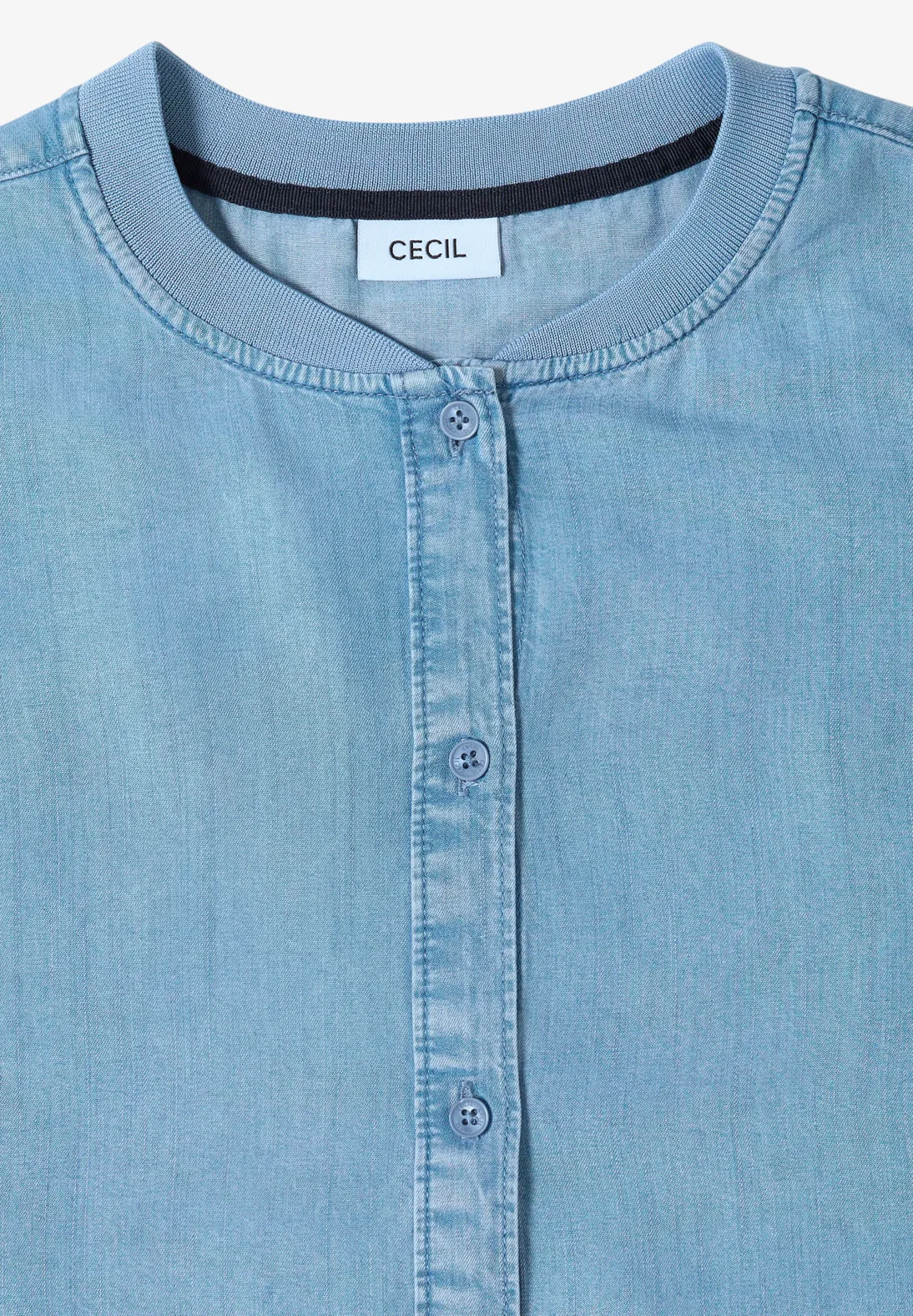 Cecil Blouson Blouse Lyocell - Light Blue Used Wash