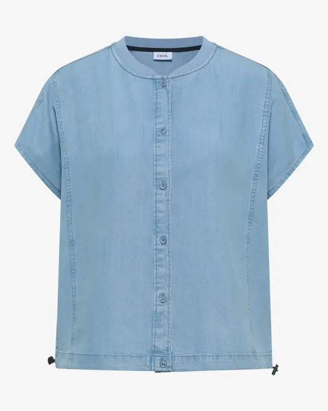 Cecil Blouson Bluse Lyocell - Light Blue Used Wash