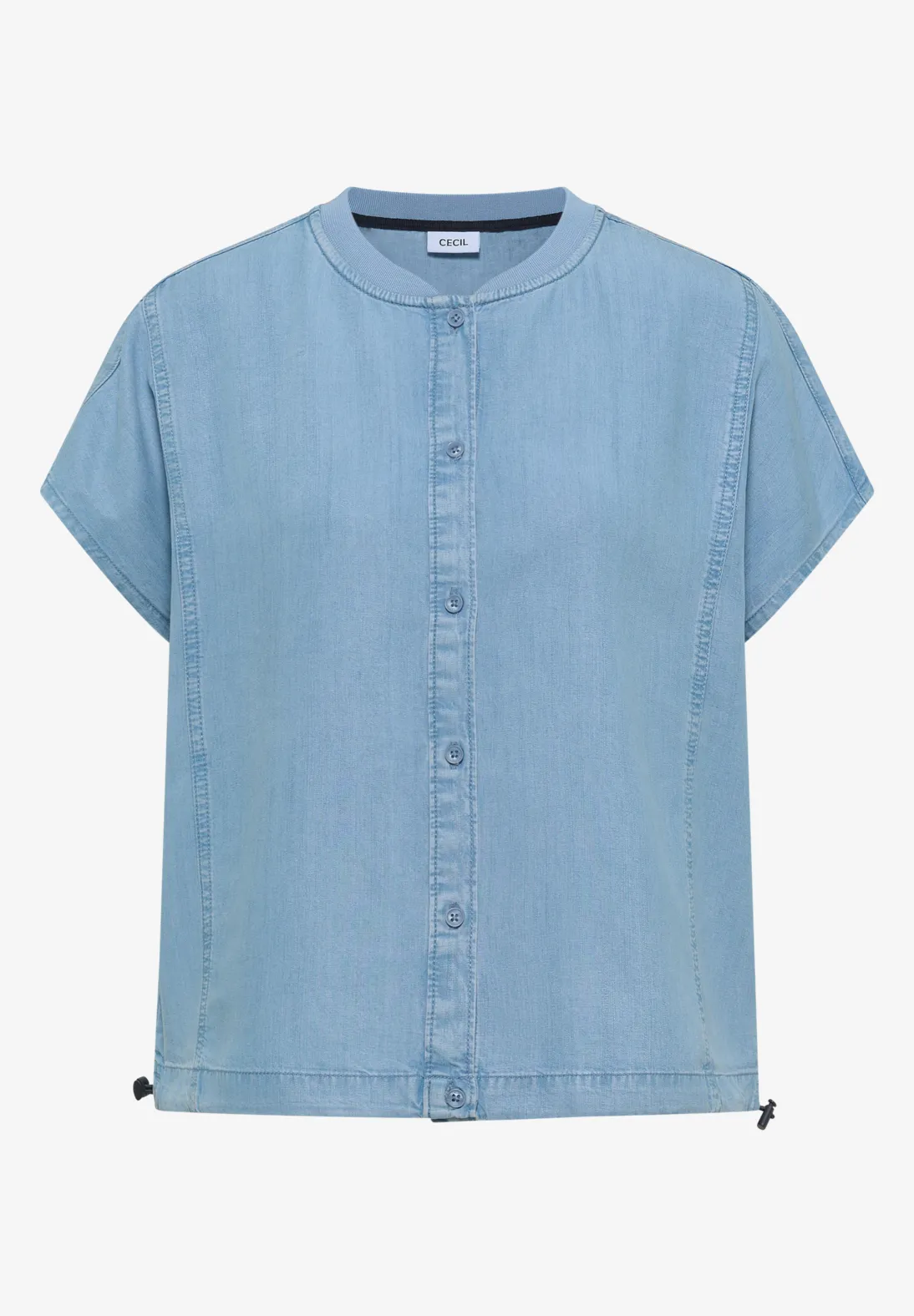 Cecil Blouson Blouse Lyocell - Light Blue Used Wash