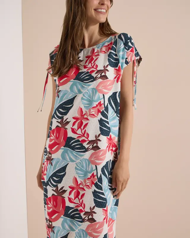 Cecil Print Jurk - Light Alabaster White