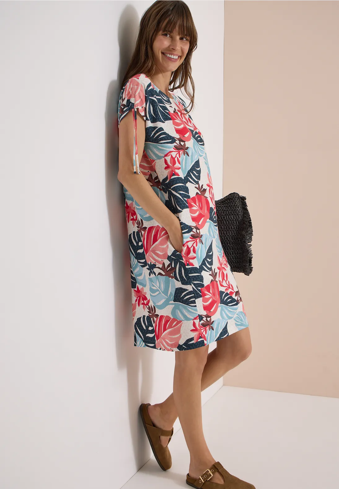 Cecil Print Kleid - Light Alabaster White