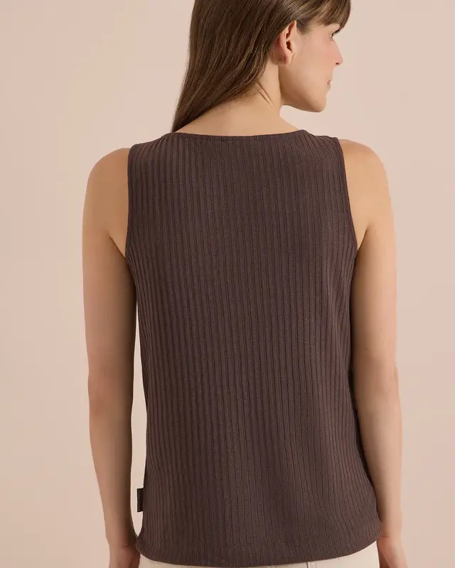 Cecil Top mit Struktur - Brown Cacao