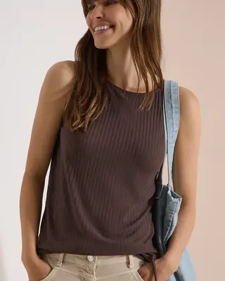 Cecil Top mit Struktur - Brown Cacao