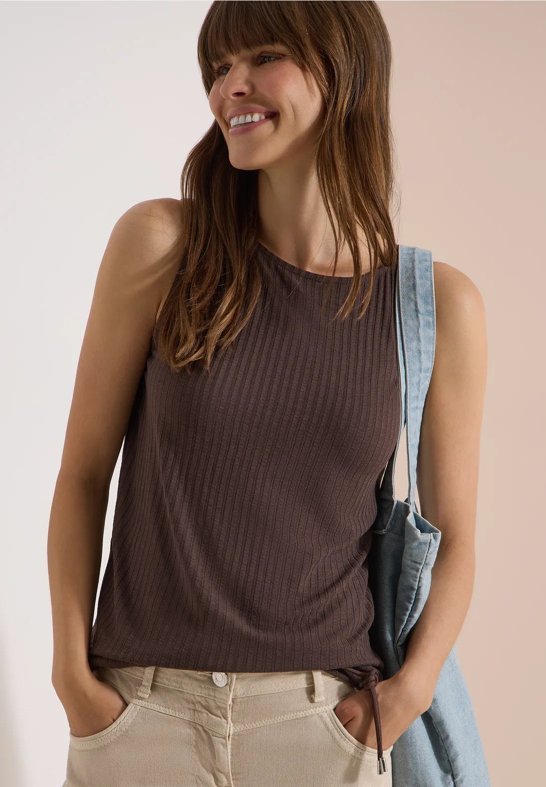 Cecil Structured Top - Brown Cacao