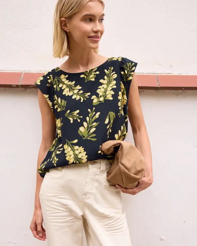 Street One Studio Round Neck Blouse - Maritime Blue