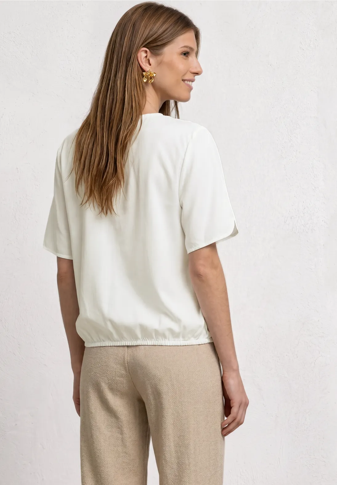 Street One Blouse Shirt Korte Mouwen - Off White