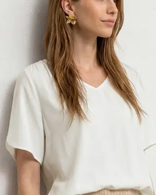Street One Blouse Shirt Korte Mouwen - Off White