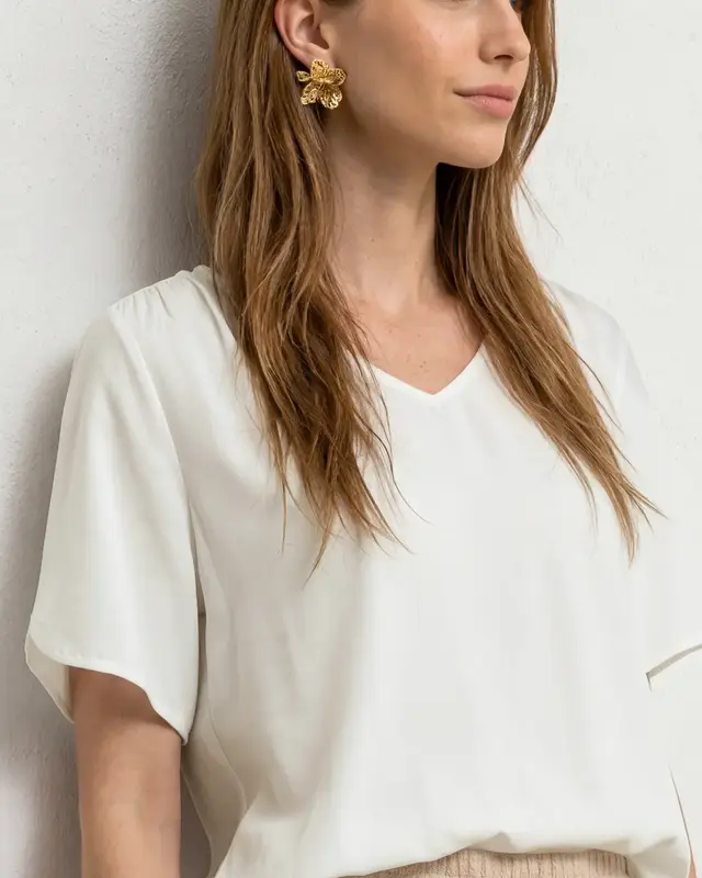 Street One Kurzarm Blusenshirt - Off White
