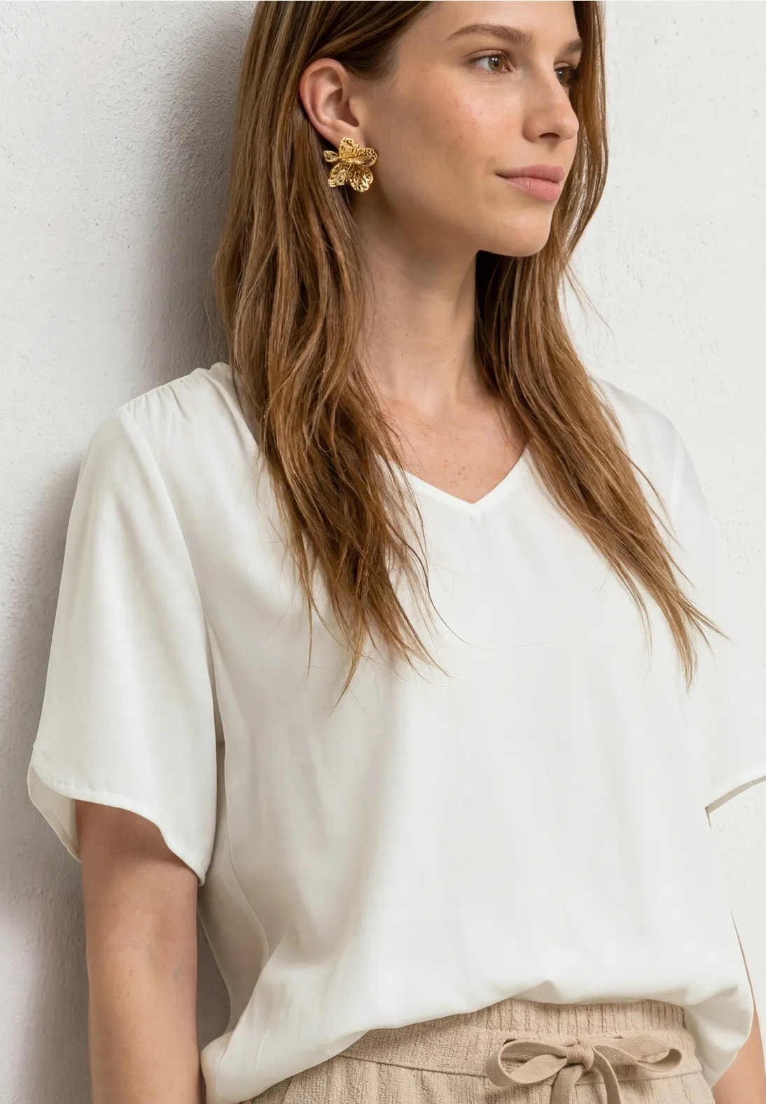 Street One Blouse Shirt Korte Mouwen - Off White