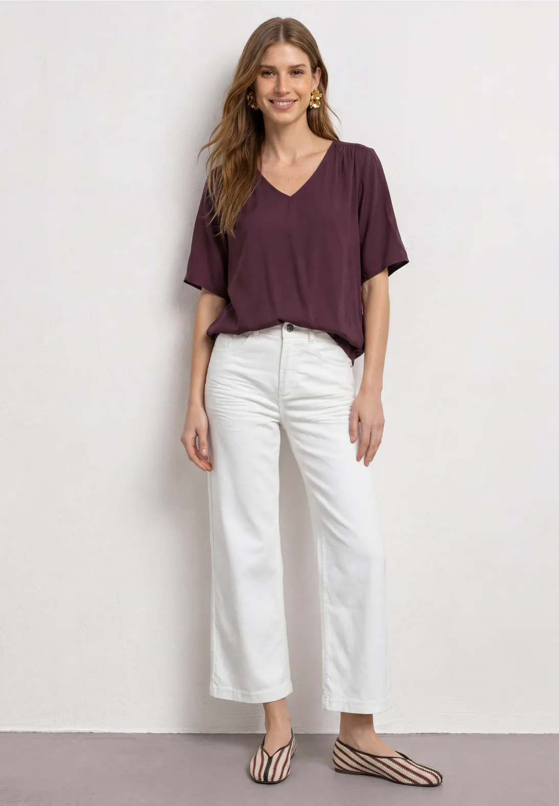 Street One Blouse Shirt Korte Mouwen - Rustic Rouge