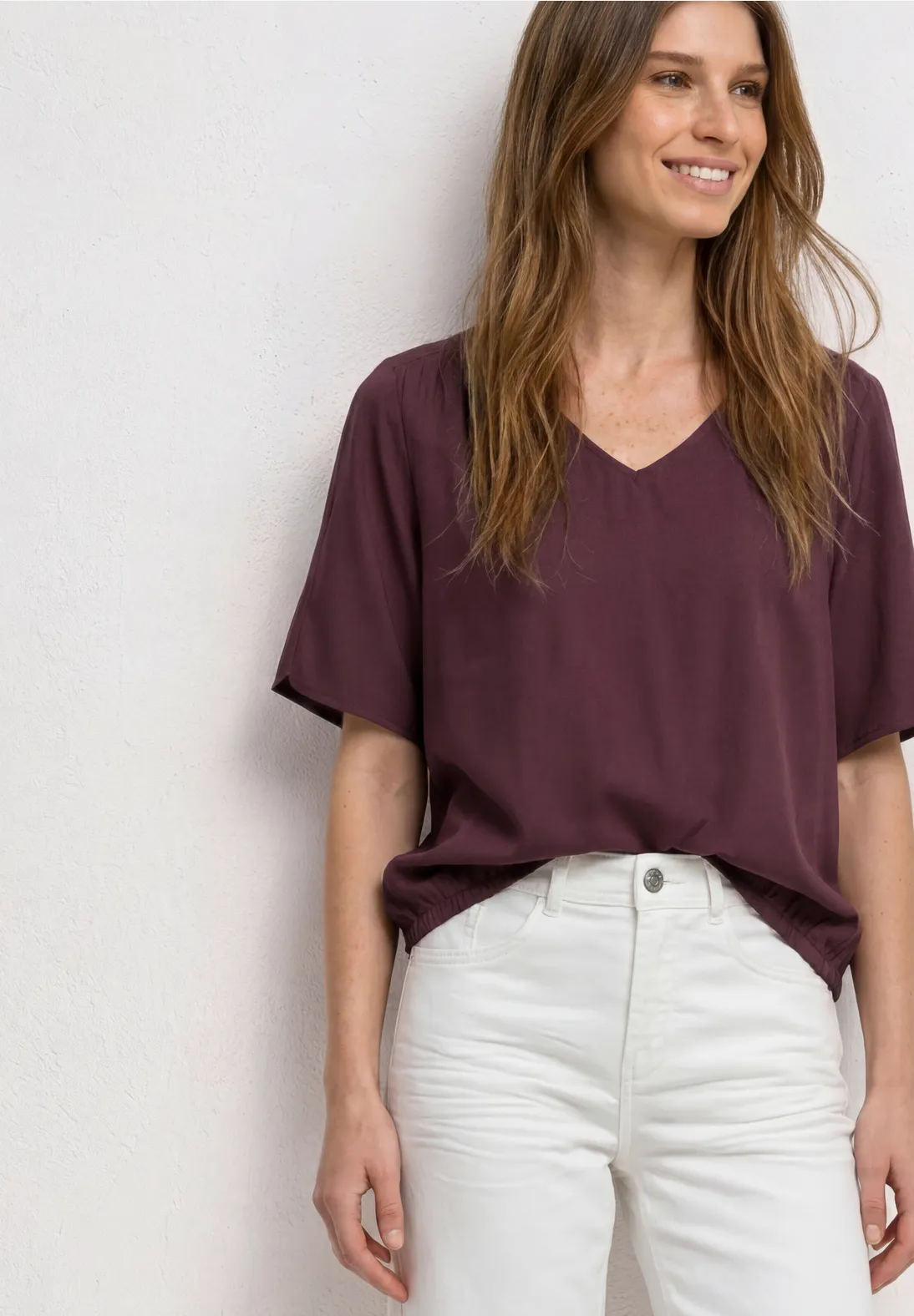 Street One Blouse Shirt Korte Mouwen - Rustic Rouge