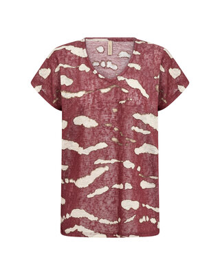 Soyaconcept T-Shirt Aretha 47 - Oxblood Red Combi