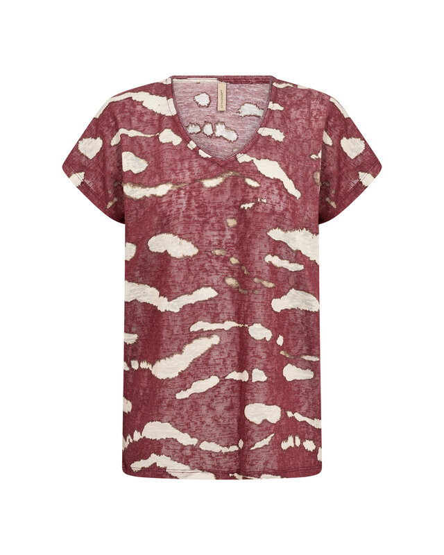 Soyaconcept T-Shirt Aretha 47 - Oxblood Red Combi