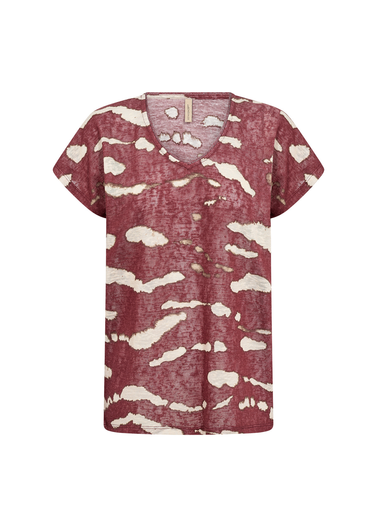 Soyaconcept T-Shirt Aretha 47 - Oxblood Red Combi