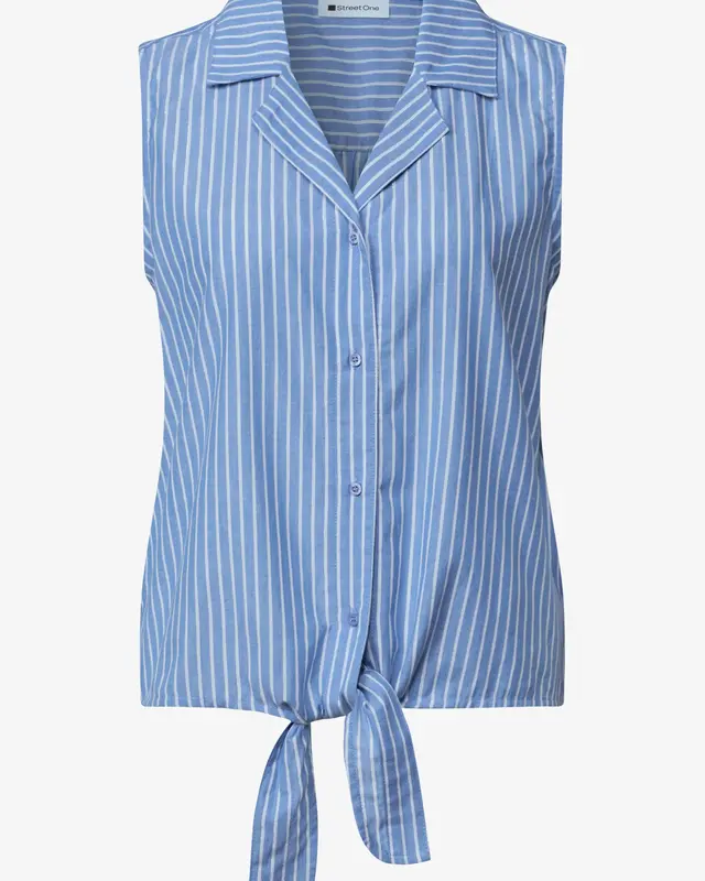 Street One Blousetop Bowlingkraag - Original Blue