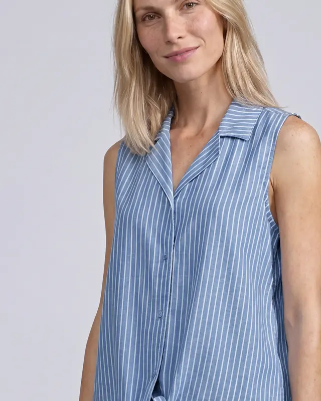 Street One Blousetop Bowlingkraag - Original Blue