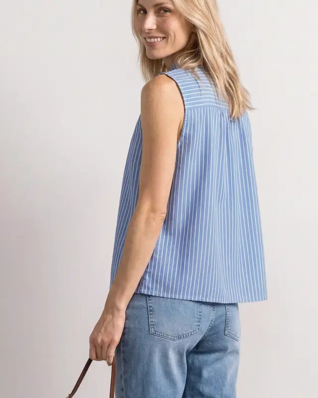 Street One Blousetop Bowlingkraag - Original Blue