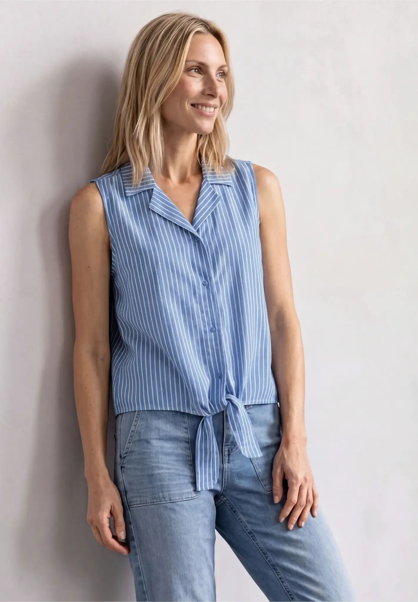 Street One Blousetop Bowlingcollar - Original Blue