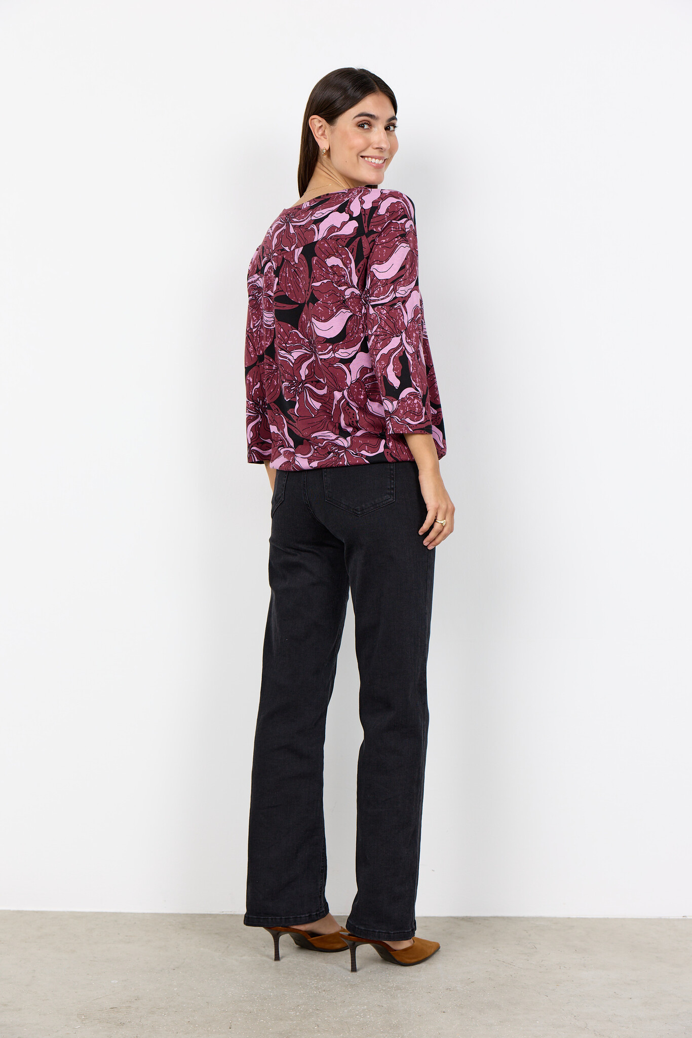 Soyaconcept Shirt Felicity AOP 548 - Oxblood Red Combi