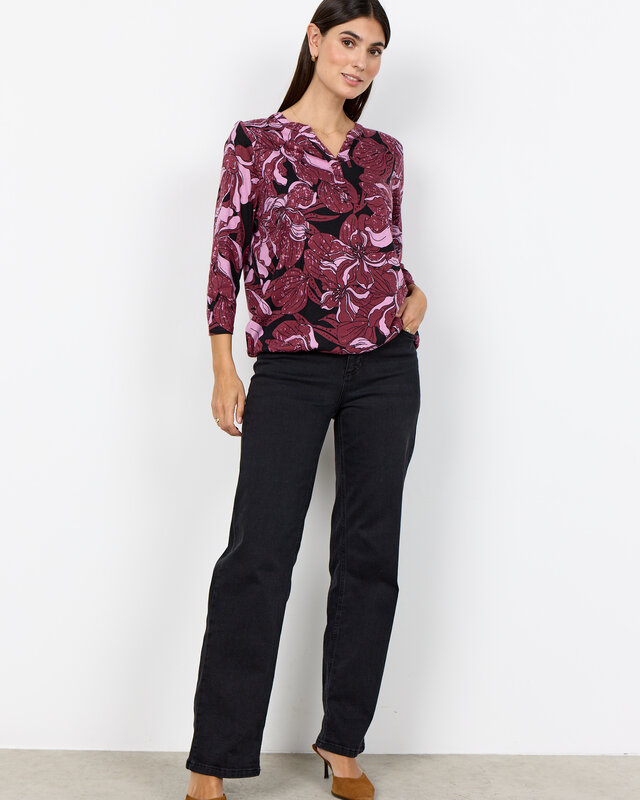 Soyaconcept Shirt Felicity AOP 548 - Oxblood Red Combi