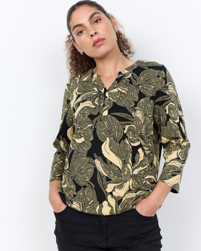 Soyaconcept Shirt Felicity AOP 548 - Grape Leaf Combi